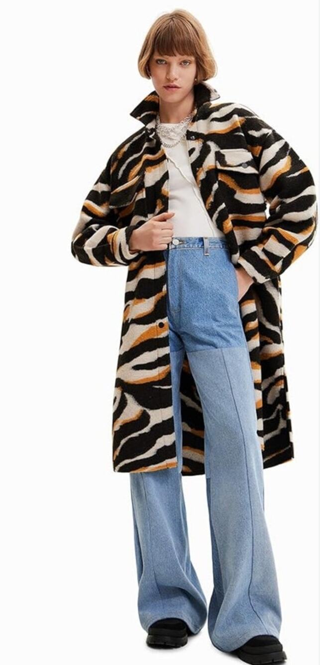 Desigual Printed Women's A-Line Coat Size Small